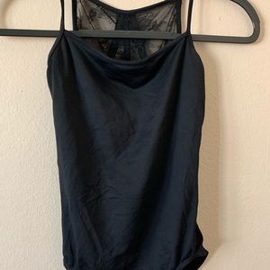 Black leotard with lace back